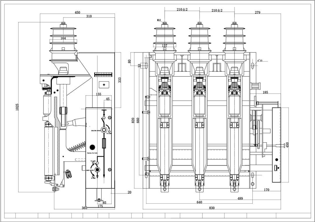 FZN25/FZRN25 type 12KV HV MV vacuum load break switch and composite apparatus插图5
