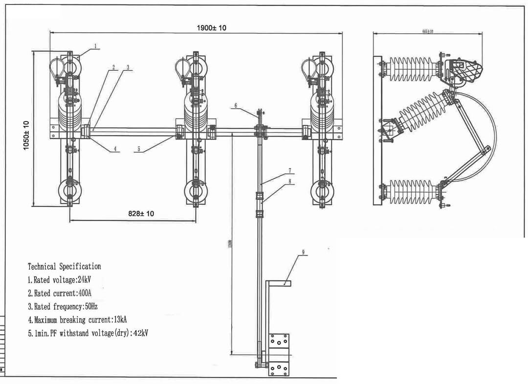 FW9 24KV Outdoor disconnecting switch load break switch|Outdoor LBS|MV ...